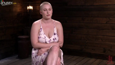 Bald headed chubby actress Riley Nixon gets her pussy punished