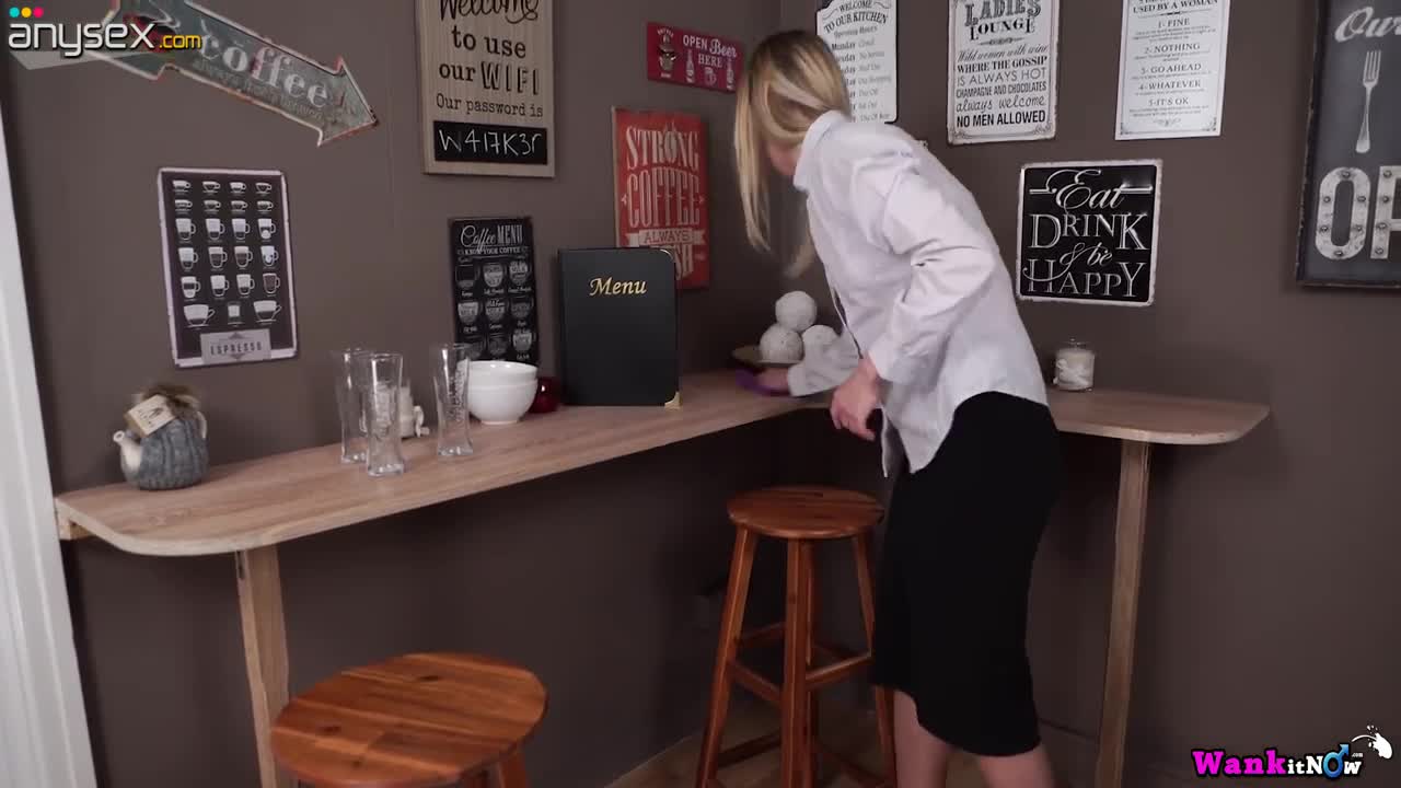 Naughty waitress in stockings and garters Gracie takes off her skirt and blouse Free Porn Videos | ePornAny.