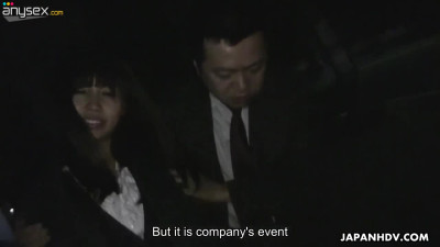 Co-worker fucks pretty hot Asian babe Rika Namikawa after a corporate party