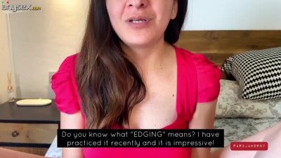 Lovely Latina teen teaches how to edge a man for maximum semen