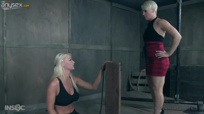 Angry wife punishes husband's paramour Helena Locke in the BDSM room