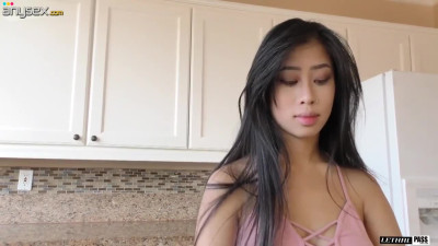 Asian hottie Jade Kush shows off her boobs before a crazy sex with her boyfriend