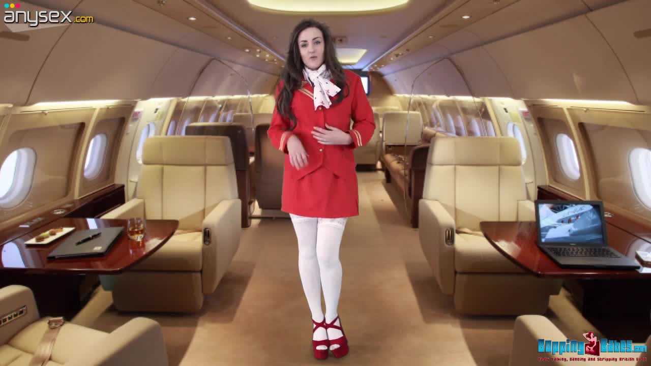 Filthy stewardess in sexy uniform gets naked on the plane Free Porn Videos | ePornAny.