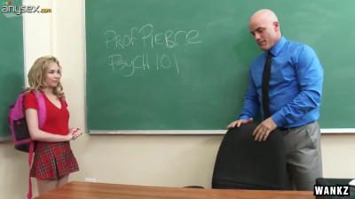 Bald headed teacher fucks pretty hot college chick Angel Smalls