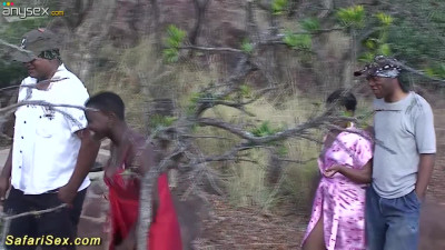 Black dude fucks hot cunt of wild African chick in the middle of the desert