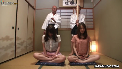 Japanese hoe Anna Kirishima and her assistant serve two dudes at the highest level