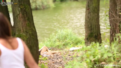 Young beauty Naomi Bennet gets fucked by horny boyfriend at the lake