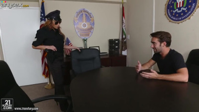 Hot blooded police woman Christiana Cinn hooks up with her partner