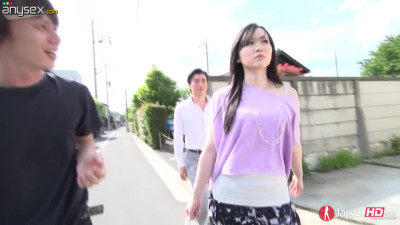 Slutty Japanese babe Yuka Wakatsuki is fucked by two dudes