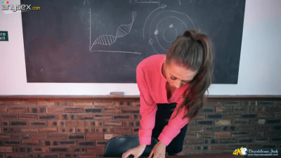 Sexy young teacher Jemma shows her juicy boobies