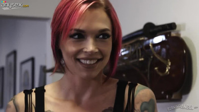 Sexually charged tattooed whore Anna Bell Peaks goes wild on hard pole