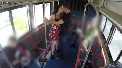 Sex-hungry chick Aria Alexander is having quickie in the bus