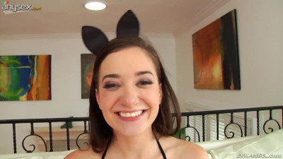 Nice chick in Bunny suit Gia Paige gives an interview