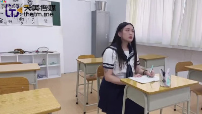 Teacher fucked Chinese slutty girl in school uniform after lesson from behind and cum in her mouth