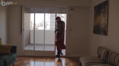 Santa sneaked into latina's apartment early in the morning to personally give her a gift