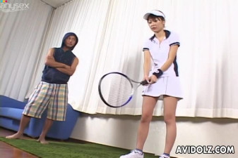 This sexy tennis player is a hot chick who loves giving blowjobs